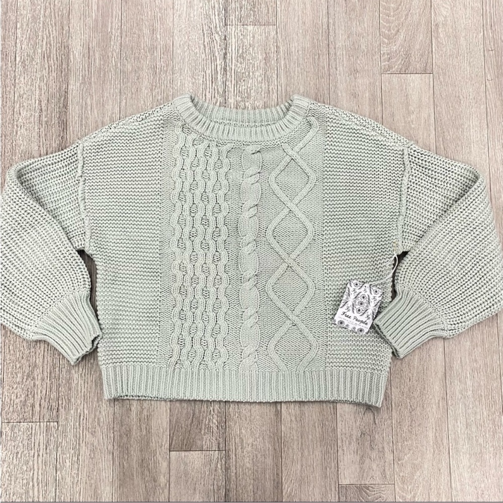 Free People Dream Cable Crew Pull Over Sweater // Small - Picture 2 of 10